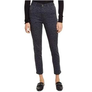 Wit & Wisdom Ab Solution Leopard High Rise Gray Ankle Skimmer Jeans Womens SZ 10